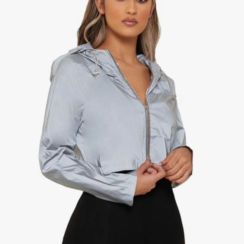 Reflective Cropped Windbreaker - image 1